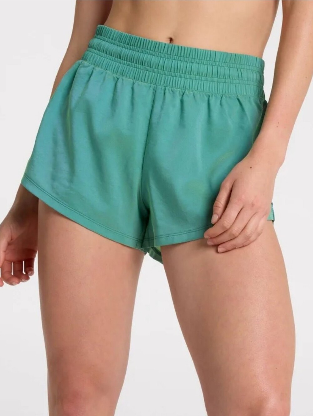DSG Women's High-Waist Athletic Shorts in Teal Green Large NWOT